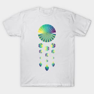 Dream Catcher | Peacock Blue Green Yellow (White) T-Shirt